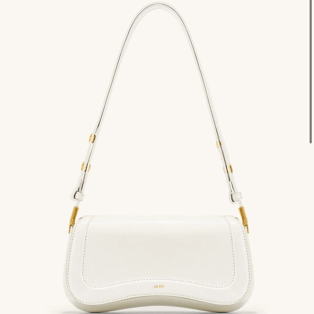 JW PEI Cream Shoulder Bag with Gold Accents